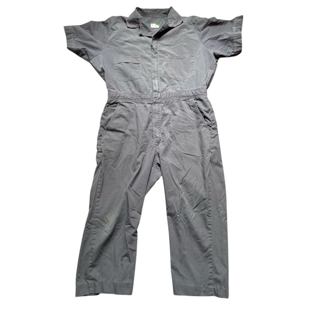 WearGuard Men's Gray Workwear Coveralls Size‎ XXL Short Sleeve Zip Pockets